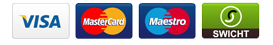 We accept: Visa - MasterCard - Maestro - Switch